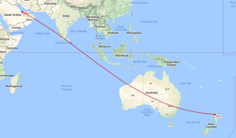 Doha (DOH) to Auckland (AKL)